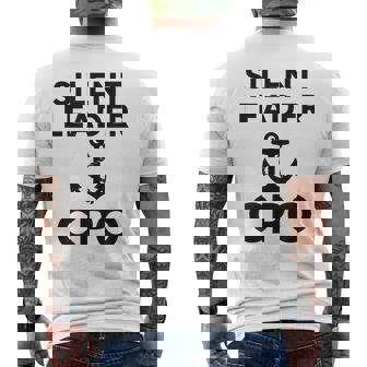 Chief Petty Officer Shirt Silent Leader Anchor CPO Men's Back Print T-Shirt | Mazezy