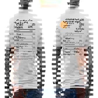 Chocolate Chip Cookie Costume Family Food Nutrition Facts Men's Back Print T-Shirt | Mazezy