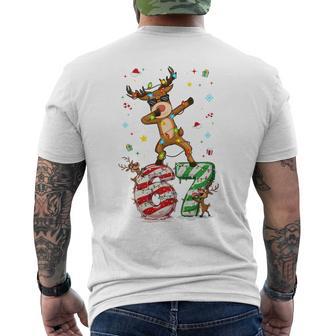 Christmas Dabbing Reindeer Meme Gen Alpha Six Seven 67 Men's T-shirt Back Print - Thegiftio UK
