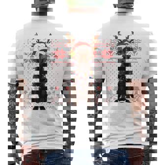 Christmas Dog With Hat And Lights Holiday Labrador Tri-Blend Men's T-shirt Back Print | Mazezy