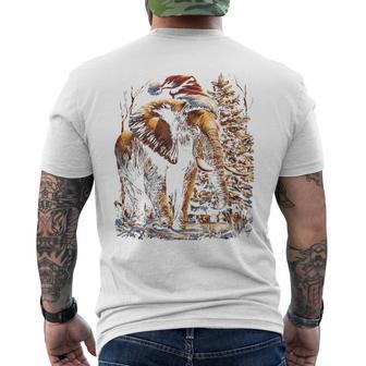 Christmas Elephant Santa Hat Forest Animal Festive Winter Men's T-shirt Back Print - Monsterry