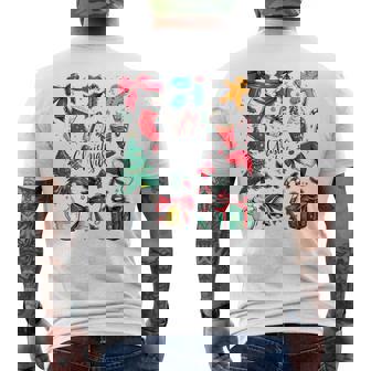 Christmas Vibes Tree Hot Chocolate Coquette Preppy Bow Santa Men's T-shirt Back Print - Seseable