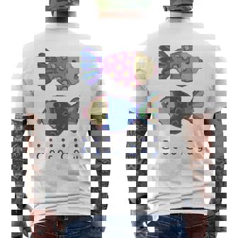 Coco Cay Bahamas Beach Fish Art Souvenirs Men's Back Print T-Shirt | Mazezy