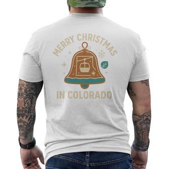 Colorado Bell Ski Lift Christmas Winter Holiday Fun Tri-Blend Men's T-shirt Back Print - Thegiftio UK