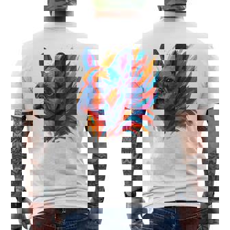 Colorful Pop Art French Bulldog Portrait Tank Top Men's Back Print T-Shirt | Mazezy