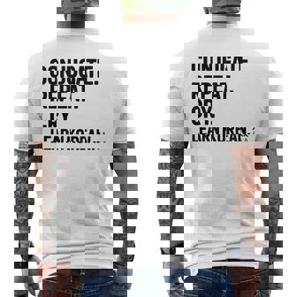 Conjugate Repeat Cry Learn Korean Language Enthusiast Humor Men's Back Print T-Shirt | Mazezy