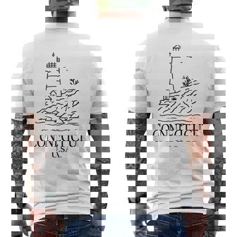 Connecticut United States Minimalist City Travel Souvenir Men's Back Print T-Shirt | Mazezy