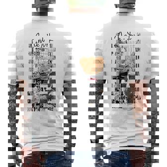 Cool New York City Teddy Bear Illustration Graphic s メンズTシャツ バックプリント - Kawaiitshirt