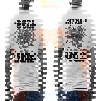 Coquette Bow American Football Uncle Game Day Thanksgiving Men's Back Print T-Shirt | Mazezy