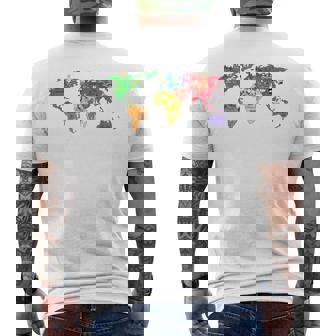 Countries Flags Boys World Maps Kids World Maps Kids Men's Back Print T-Shirt | Mazezy