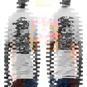 Cowboy Santa Christmas Texas Western Holiday Men's Back Print T-Shirt | Mazezy