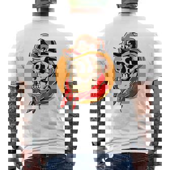 Cowboy Skull Raglan Baseball Tee Men's Back Print T-Shirt | Mazezy
