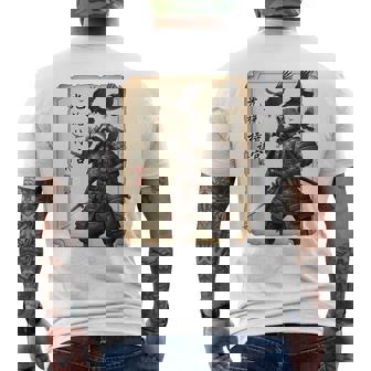 Crow Samurai Raccoon Warrior Crow Raven Art Gothic Tank Top Men's Back Print T-Shirt | Mazezy