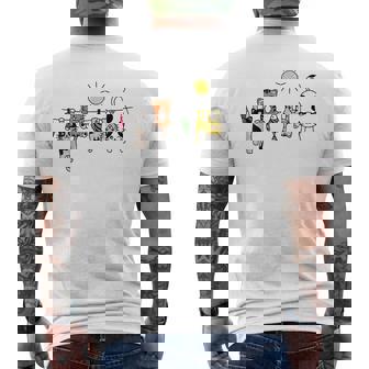 Cute Cats Hanging On A Clothes Line Cat Men's T-shirt Back Print - Thegiftio