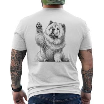 Cute Chow Chow Dog Raising Paw Men's T-shirt Back Print - Thegiftio UK
