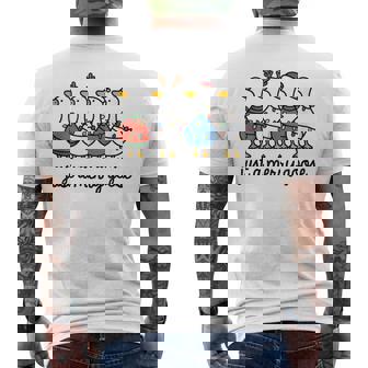 Cute Christmas Geese Holiday Preppy Just A Merry Goose Men's T-shirt Back Print - Thegiftio