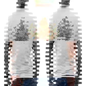 Cute Cottagecore Capybara Tea And Snail Forest Mushroom Men's Back Print T-Shirt | Mazezy