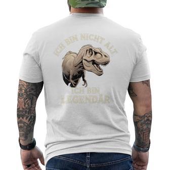 Cute GERMAN DINO I'M NOT OLD I'M A LEGEND ICH BIN LEGENDAR Premium Men's Back Print T-Shirt | Mazezy