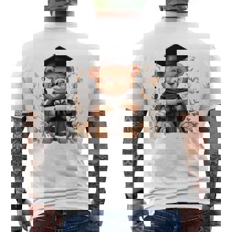 Cute Graduation Bear Holding Diploma T Shirt Men's Back Print T-Shirt | Mazezy