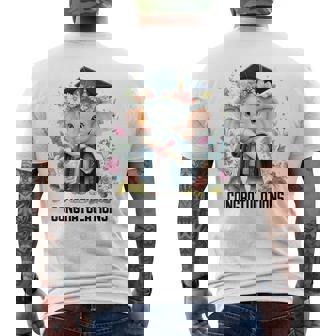 Cute Graduation Elephant Holding Diploma T Shirt Men's Back Print T-Shirt | Mazezy