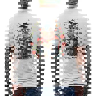 Cute Graduation Hippopotamus Holding Diploma T Shirt Men's Back Print T-Shirt | Mazezy