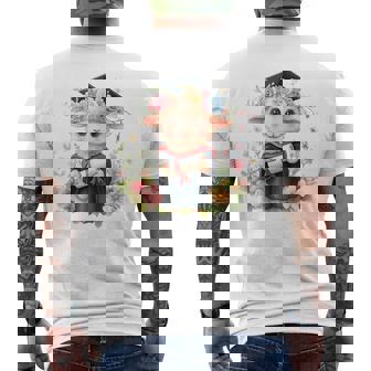 Cute Graduation Lamb Holding Diploma T Shirt Men's Back Print T-Shirt | Mazezy