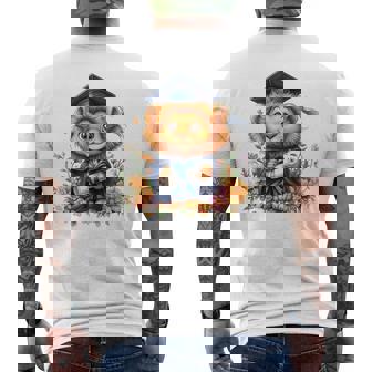 Cute Graduation Lion Holding Diploma T Shirt Men's Back Print T-Shirt | Mazezy