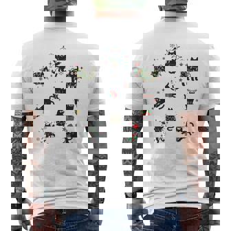 Cute Merry Christmas For Cat Lover Cats Christmas Men's T-shirt Back Print | Mazezy