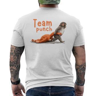 Cute Monkey Punch Holding Plush Toy Animal Lover Men's T-shirt Back Print - Thegiftio UK