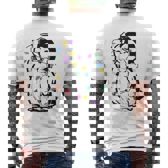 Cute Penguin Christmas Lights Matching Xmas Couple Men's T-shirt Back Print | Seseable CA