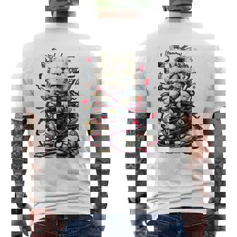 Cute Persian Cat With Christmas Lights Snowy Kitten Winter Men's T-shirt Back Print | Seseable CA