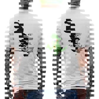 Cute Puppetry Dinosaur Silhouette T-Rex Shadow Play Tank Top Men's Back Print T-Shirt | Mazezy