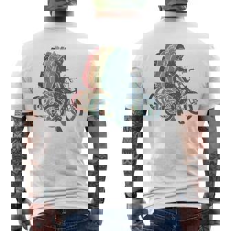 Cycling Retro Vintage Cool Biker BMX Bike Biking Bicycle Men's Back Print T-Shirt | Mazezy