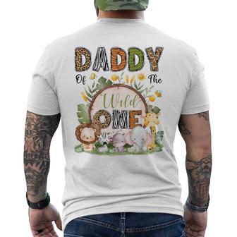 Daddy Of The Wild One 1St Birthday Boy Safari Jungle Men's T-shirt Back Print - Thegiftio UK