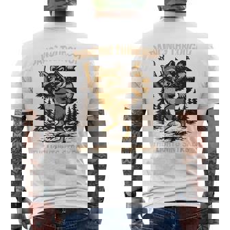 Dancing Through The Lightning Strikes Breakdance Raccoon Men's Back Print T-Shirt | Mazezy