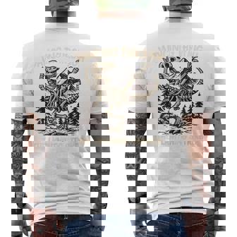 Dancing Through The Lightning Strikes Dinosaur Skeleton Men's Back Print T-Shirt | Mazezy