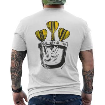 Dart Pocket Arrow Dart Player Sports Men's Back Print T-Shirt | Mazezy