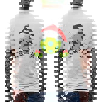 Deck The Halls With Pickleballs Xmas Men's T-shirt Back Print - Monsterry