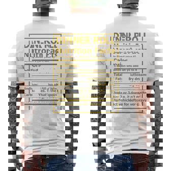 Dinner Roll Nutrition Matching Thanksgiving Recipe Men's Back Print T-Shirt | Mazezy