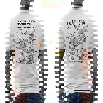 I Don't Give A Rat's Ass Quote Donkey And Rat Gag Men's Back Print T-Shirt | Mazezy