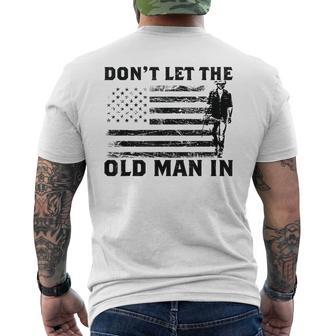 Don't Let The Old Man American Flag In Guitar Walking Retro Men's T-shirt Back Print - Thegiftio