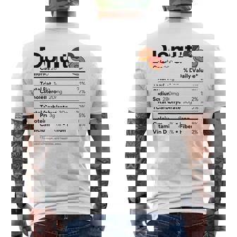 Donut Lovers Doughnut Costume Family Food Nutrition Facts Men's T-shirt Back Print | Mazezy