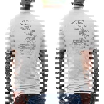 Dry Tortugas National Park Florida Sketch Art Men's Back Print T-Shirt | Mazezy