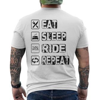 Eatleep Ride Repeat オートバイ バイク モーターサイクリスト 格言 メンズTシャツ バックプリント - Kawaiitshirt