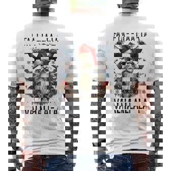 Fa La La Valhalla Odin Santa Viking Christmas Norse Nordic Men's T-shirt Back Print - Monsterry