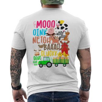 Farm Animals Sounds Oink Baa Neigh Cluck Moo Toddler Farmer Men's T-shirt Back Print - Thegiftio UK