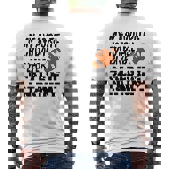 My Favorite Football Player Calls Me Nanny Grandma Men's Back Print T-Shirt | Mazezy