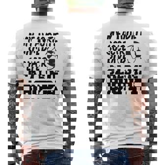 My Favorite Soccer Player Calls Me Boppa Men's Back Print T-Shirt | Mazezy