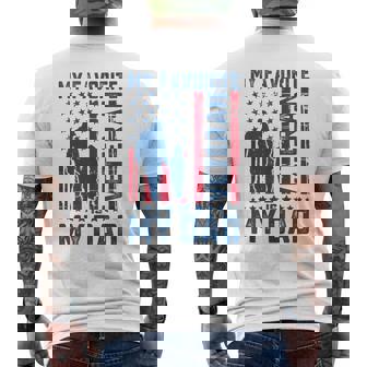 My Favorite Veteran Is My Dad American Flag Veterans Day Tank Top Men's Back Print T-Shirt | Mazezy