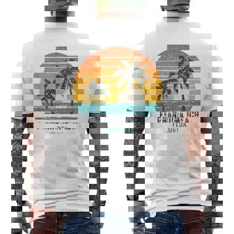 Fernandina Beach Florida Retro Vintage Souvenir Vacation Sun Men's Back Print T-Shirt | Mazezy